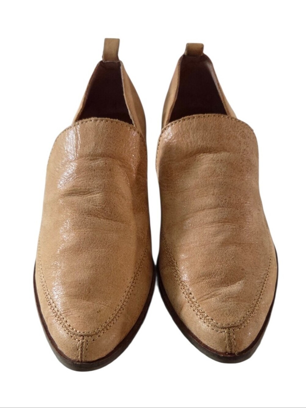 Lucky Brand Mahzan Leather Loafers Women's Size 7M Tan Pointed Toe Slip On - Picture 7 of 8